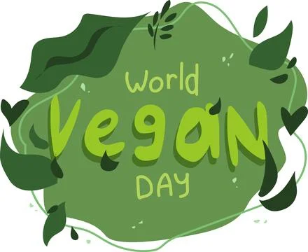 World vegan day postcard Illustrazione stock