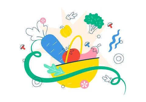 World Vegan Day Vector Illustration Featuring Plant Based Food, Fresh Veget.. Stock Illustration