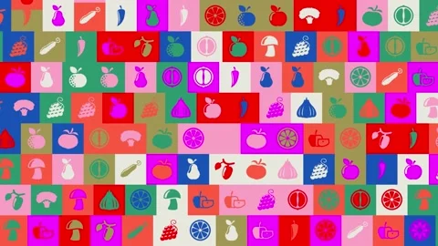 World Vegetarian Day. background. seamless pattern. loop mosaic animation Stock Footage 142002244