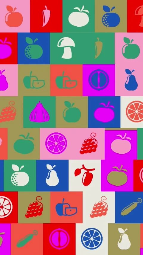 World Vegetarian Day. background. seamless pattern. loop mosaic animation. Stock Footage 320303227