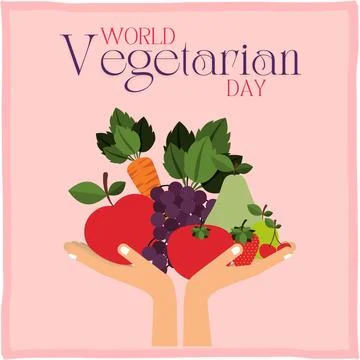 World Vegetarian Day Illustrazione stock