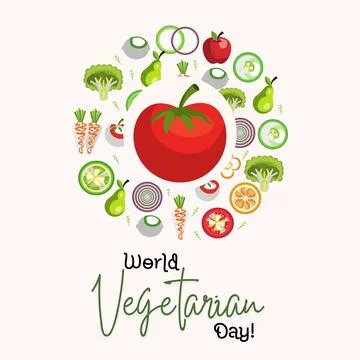 World Vegetarian Day Illustrazione stock