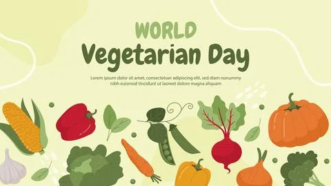 World Vegetarian Day vector poster Stock Illustration
