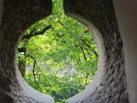 World view through hole Stock Photos