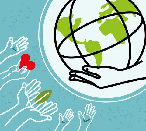 World volunteer program Stock Illustration