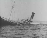 World War 1 - Sinking Freighter Stock Footage