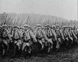 World War 1 - Soldiers Walk Battle Stock Footage