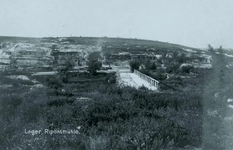 World War 1 – View of the entrence of camp Ripontmühle Stock Photos