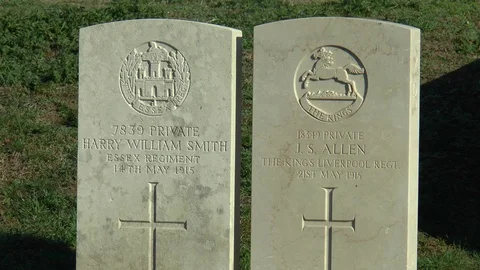 World War 1 War Graves Etaples Military Cemetery Stock Footage 99408912