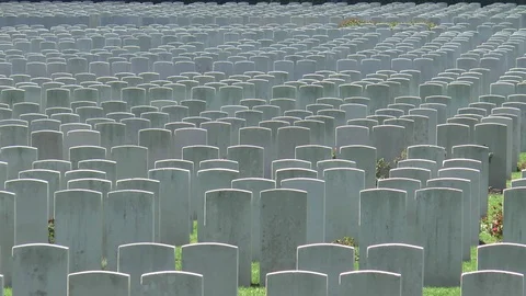 World War 1 War Graves Etaples Military Cemetery Stock Footage 99416168