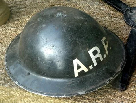 World War 2 Air Raid Precautions (ARP) Helmet Stock Photos