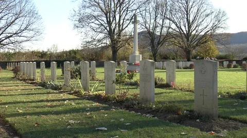 World War 2 Airmen War Graves Stock Footage 101186754