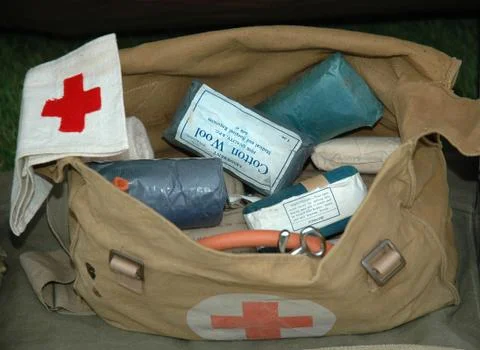 World War 2 Army First Aid Bag Stock Photos