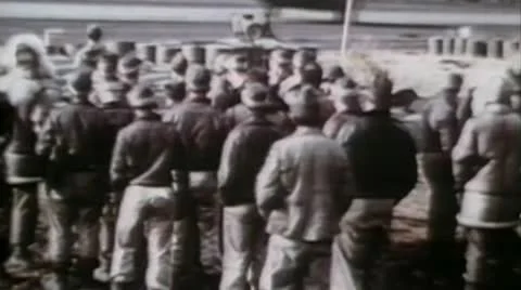 World War 2 - Arriving Bomber Crews Stock Footage