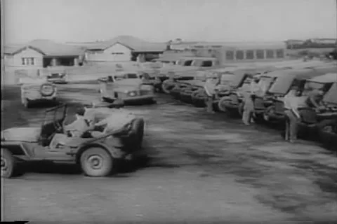 World War 2 - Australians test American Jeeps in WWII Stock Footage 256153736