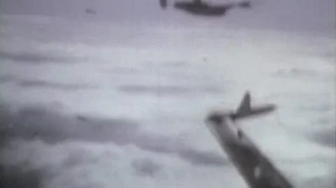 World war 2 - Bomber Mission Aleutians Stock Footage