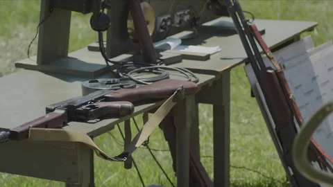 World War 2 - Camp &amp; Gun Stock Footage 201035101