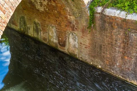 World War 2 Demolition Chambers under a bridge on the Bridgewater and Taunton Stock Photos
