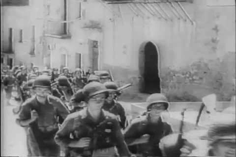 World War 2 - General Patton and General Montgomery in Sicily WWII Video stock 256222718