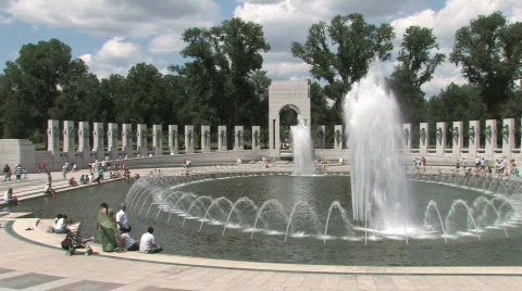 World War 2 Memorial in Washington DC Stock Footage 147261