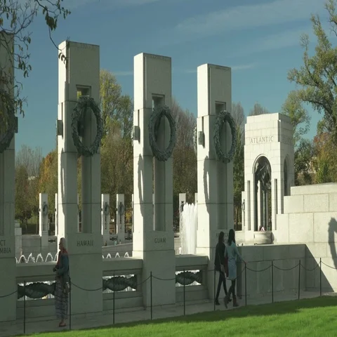 World War 2 Memorial, in Washington DC Stock Footage 69302753