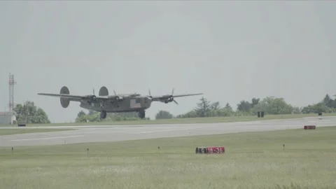 World War 2 - Plane Landing Stock Footage 201035142