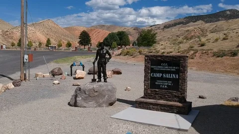 World War 2 Prisoner of War Camp in Salina Utah Stock Footage 91077028