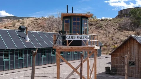 World War 2 Prisoner of War Camp in Salina Utah Stock Footage 91077044
