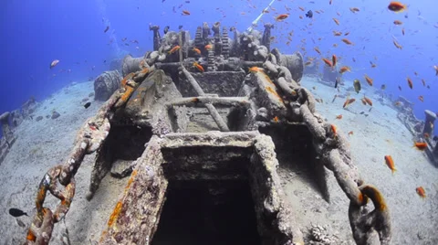 World war 2 shipwreck - SS Thistlegorm - 25fps Stock Footage 38420818