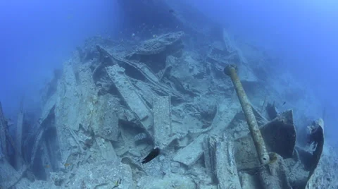 World war 2 shipwreck - SS Thistlegorm - 29.97fps Stock Footage 38429285