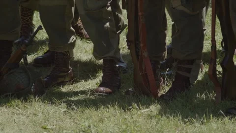 World War 2 - Soldier Legs Stock Footage