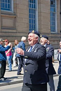 World war 2 veterans marching Stock Photos