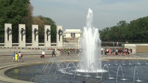 World War 2 (WW2) monument in Washington DC Video stock 130943886