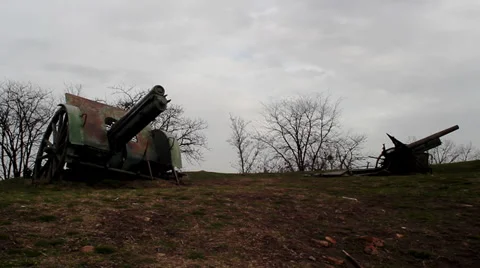 World War I howitzers Stock Footage 38281909
