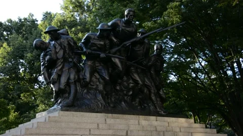 World War I monument in Central Park in New York Stock Footage 54147311