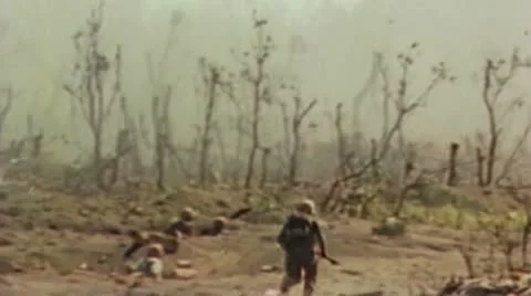 World War II Color Footage - US forces on iwo jima Stock Footage