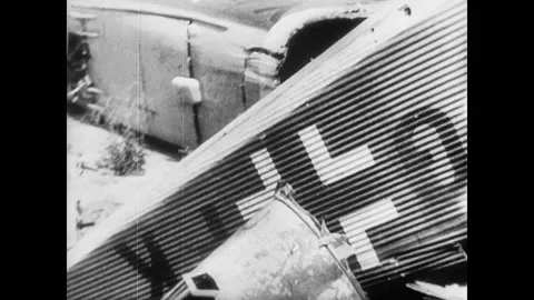 World War II. Destroyed German planes Vídeos de archivo 197477268