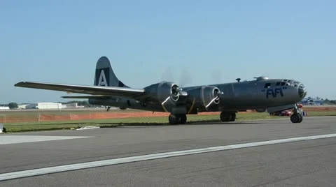 World War II era B-29 bomber Stock Footage 12485987