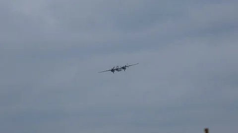 World War II era B-25 Mitchell performs a flyby Stock Footage 111822255