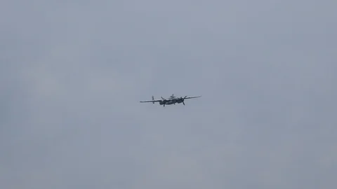 World War II era B-25 Mitchell performs a flyby Stock Footage 111822531