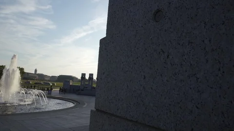 The World War II Memorial in the Morning, Atlantic Side Pan Video stock 117938457