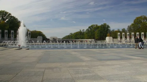 World War II Memorial - Time-Lapse Stock Footage 48657135