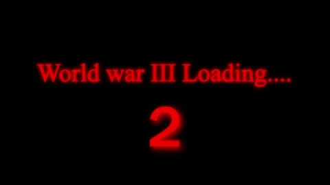 World war iii loading screen with red glowing text against a black backgrou.. Stock Footage 313426052