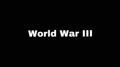 World War III - pop-up text on black background with glitch effect. For Intro Stock Footage 201484966