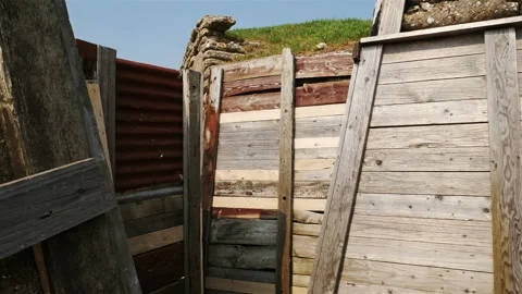 World war one battlefields on Western front : Trench of Death, Belgium Stock Footage 107518920