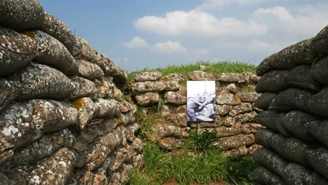 World war one battlefields on Western front : Trench of Death, Belgium Stock Footage 107519842