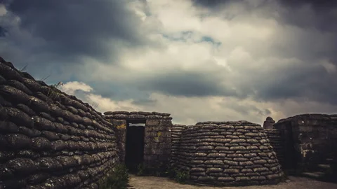 World war one battlefields on Western front : Trench of Death time lapse Stock Footage 107540890