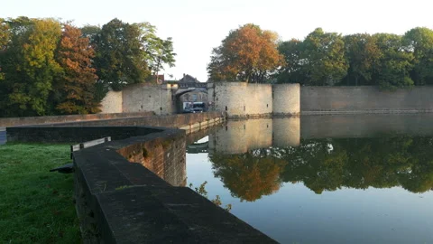 World war one in Belgium: Ypres today, ramparts at Lille Gate Stock Footage 96411341