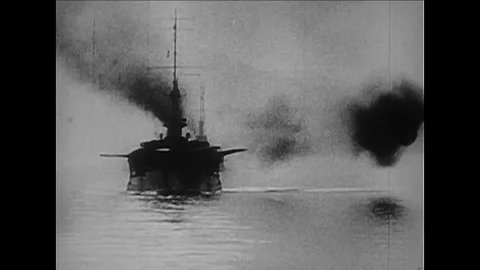 World War One footage of British military battle at Gallipoli Turkey. Stock Footage