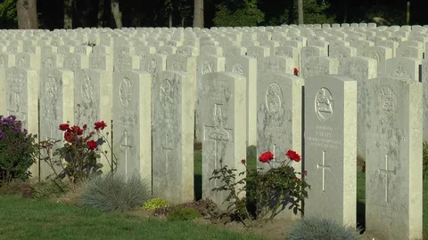 World War One War Graves Etaples Military Cemetery Stock Footage 97407867